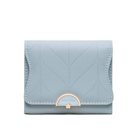 [Anlla]Small Wallet for Women Slim Mini Wallet Soft PU Leather Fashion Female Wallet Short Cute Coin Purse Large Capacity Blue