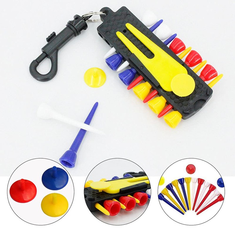 Plastic Golf Tees Golf Tee Holder with 12 Golf Tees