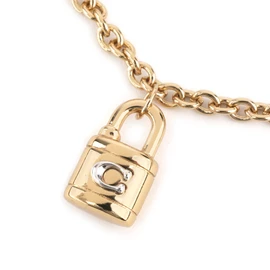 COACH OUTLET Coach Outlet Bracelet CD855 A31 Padlock and Key Charm Bracelet, Gold, Gold, Silver