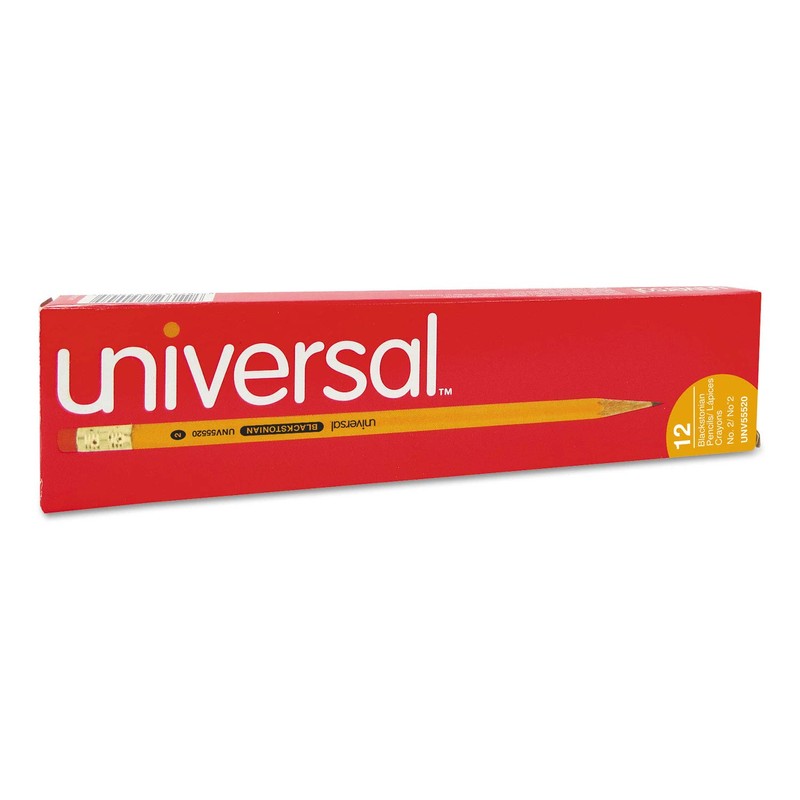 Universal Deluxe Blackstonian Pencil, Hb (#2), Black Lead, Yellow Barrel,