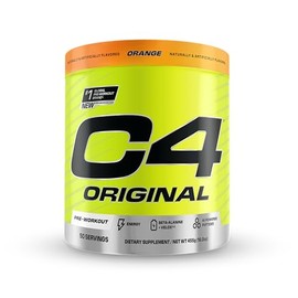 C4 Original Pre-Entreno, Sabor Naranja, 50 Porciones, 455g, con Beta-Alanina y Péptidos