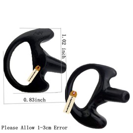 Replacement Earmold Earbud Right Ear for Two Way Radio Acoustic Coil Tube Earpiece - Silicone Walkie Talkie Earmould Ear Buds Black Medium, Soft Ear Piece, 10 Pairs, Lsgoodcare