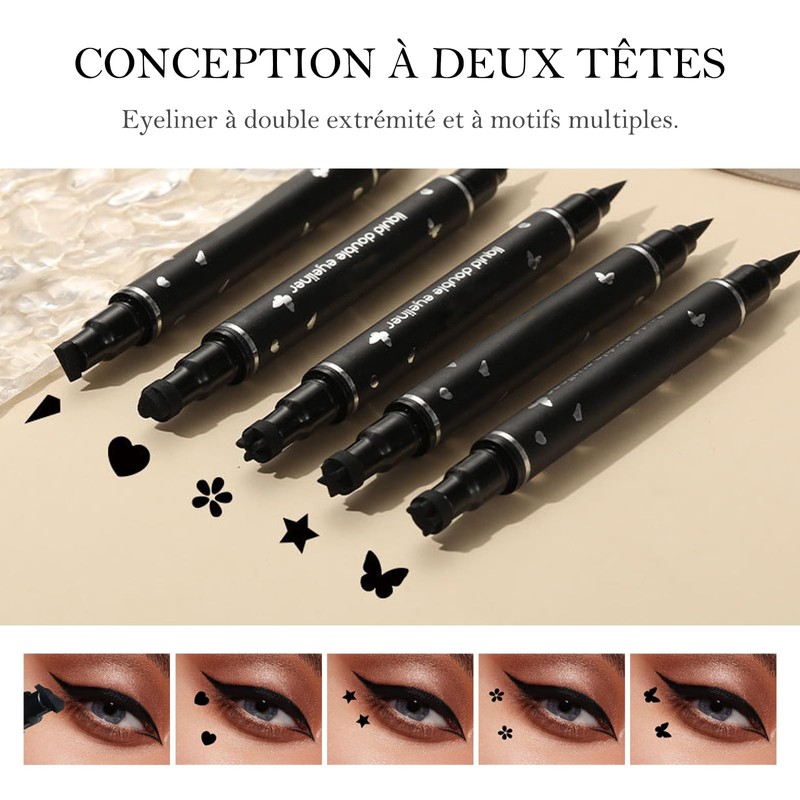 Eyeliner Waterproof Liquid Eyeliner and Stamp Long Lasting Liquid Eyeliner