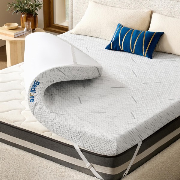 BEDLORE Queen Mattress Topper, 3 Inch Gel Memory Foam Mattress