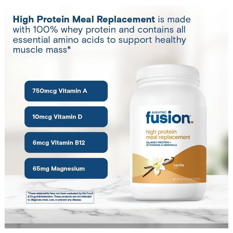Bariatric Fusion Vanilla Meal Replacement Protein 21 Serving Tub for