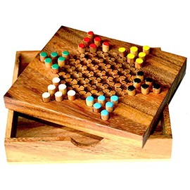 Sternhalma Box Small with 6 Plugs per Player Strategy Game up to 6 Players Halma Board Board Game Halma Chinese Checker
