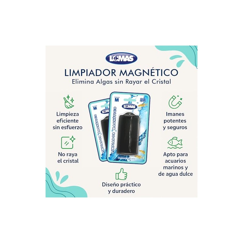 Fancy Pets Lomas Limpiador Magnético para Peceras y/o Acuarios Tamaño