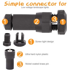 30 PCS Low Voltage Wire Connector for Landscape Lighting Outdoor 12-18 Gauge Cable Connectors