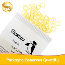 500 Pcs Orthodontic Elastic Rubber Bands, 3.5 Ounces Heavy Dental Rubber Traction Bands, Free Elastic Placer for Braces (5/16",Penguin)