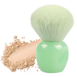 Powder Makeup Brush, Blush Brush, Makeup Powder Brush, Face Brush for Loose or Pressed Fixing Powder, Bronzer Brush, Powder Brush, Portable Blush Brushes with Plush Fibres (Green)