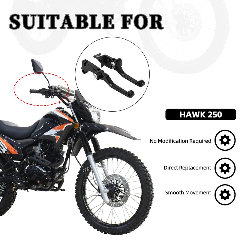 BAOUFF Clutch Brake Levers for Hawk 250,CNC Motorcycle Billet Pivot