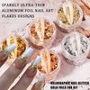 5 Bottles Holographic Nail Glitter Foils, Sparkly Ultra-Thin Aluminum Foil