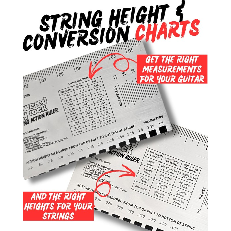 Guitar String Action Ruler - Precision Guitar Setup Tool for