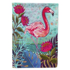 Caroline's Treasures PPD3002CHF Flamingo Beach House Flag Large Porch Sleeve Pole Decorative Outside Yard Banner Artwork Wall Hanging, Polyester, House Size, Multicolor