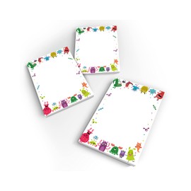 12 Mini Notepads Monster Party Bags for Children's Birthday Party Favours for Boys Girls / A7 Format