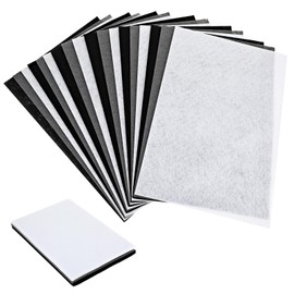 BOHUIZ 18 Pieces Adhesive Felt Fabric Sheets, 3 Colors 1 mm Felt for Crafts,11.78 x 7.9 Inch Soft Craft Felt Sheets for DIY Crafts Sewing (Black+White+Gray)