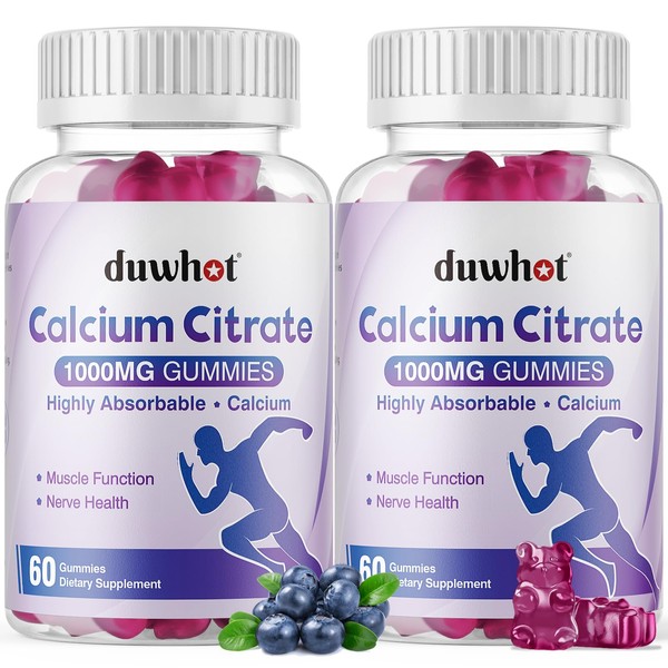 duwhot Calcium Citrate Gummies, Chewable Calcium Citrate 1000mg for Bone,