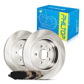 PHILTOP Rear Brake Pads and Rotors kit Fit for Ford 2010-2019 Taurus, 12” Brake kit Rear Brakes Rotors Automotive Replacement Brake kits