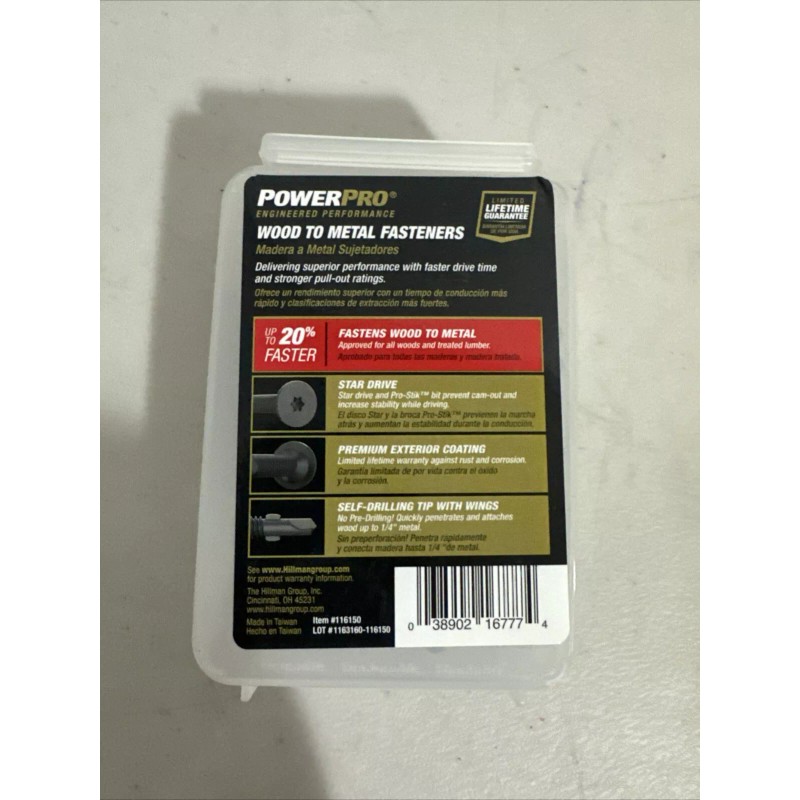 POWERPRO POWER PRO SELF-DRILLING METAL SCREWS 10-24x 1 7/16