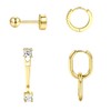 TTPSRY Earrings Set Carat Gold-Plated Small Stud Earrings Hypoallergenic Earring