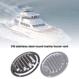 SING F LTD 2Pcs 4Inch Round Air Vent Grille Fly Screen Duct Ventilation Houseboat Yacht Barge Ship Cover (316 Stainless Steel)