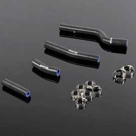 G-PLUS (Black) Silicone Coolant Radiator Hose Tube Kit Clamps, Compatible with Yamaha YZF450 WR450 YZ450F 2003 2004 2005 2006 2007
