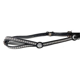 Charro Saddle Embroidered Horse Headstall, Casezadas Charras Bordadas para Caballo (Black)