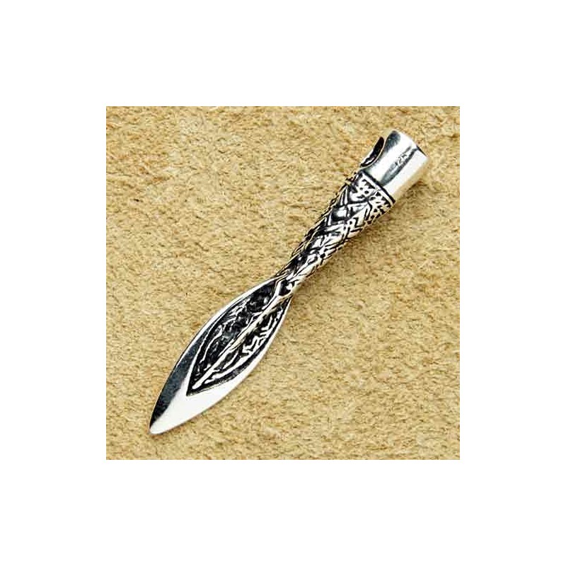 Spearhead Pendant Jewellery 925 Sterling Silver, Pendant with Eyelet: 4cm