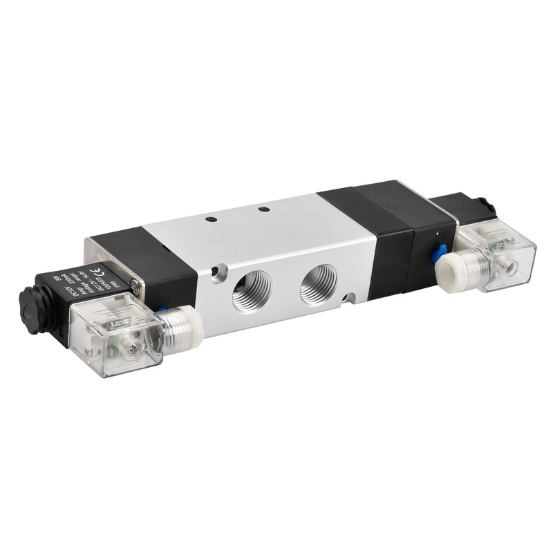 Heschen Electrical Pneumatic Solenoid Valve, 4V430C-15, 12VDC, PT1/2'', 5 Way