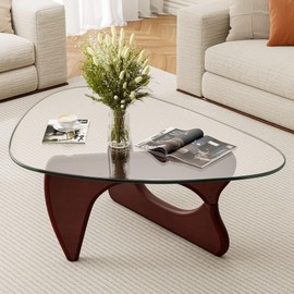 Mid Century Modern Glass Coffee Table for Living Room Bedroom Reception Office Tables