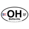 US Decal, Inc. Bettsville, Ohio Oval Sticker with State Flag