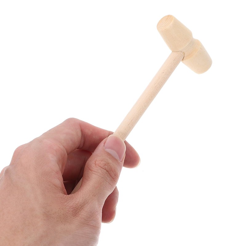 Alipis Set di 10 mini martelli e mazze in legno,