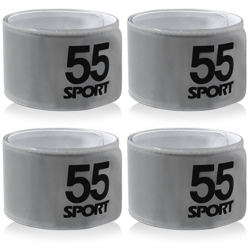 55 Sport Highly Reflective Hi-Vis Slap On Wrist/Ankle Bands -