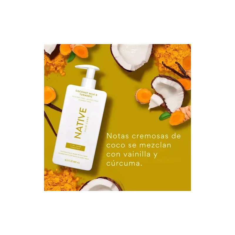 Native Curl Care Shampoo Leche De Coco Y Curcuma 487