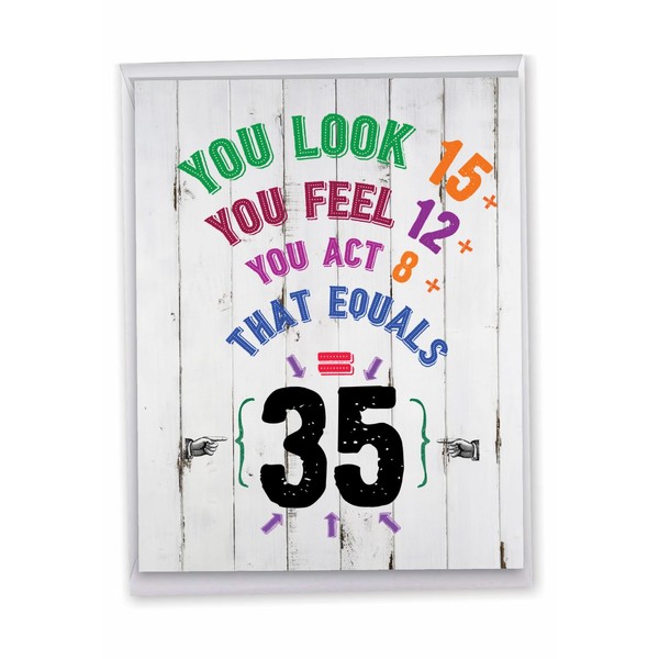 NobleWorks - Large 35th Happy Birthday Card (8.5 x 11