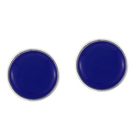 Everyday Elegance - Pendientes redondos de plata de ley 925 (12 mm), diseño de lapislázuli