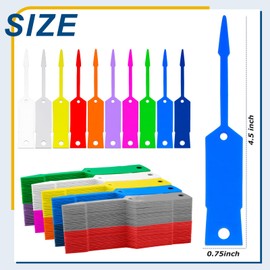 Lewtemi 1000 Pieces Self Lock Arrow ID Key Tags Car Parts Tags Key Ring Repair Labels for Office Automotive Shop Supplies (4 1/2'' X 3/4",Mixed Color)