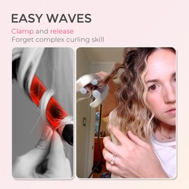 Curling Iron Hair Crimper Waver - TYMO ROVY Beach Waves Curling Wand, Ionic Deep Waver Hair Curler Tool with Ceramic 3 Barrel for Women, Dual Voltage, Anti-Scald, Easy to Use, Elegant Gold, 1 Inch