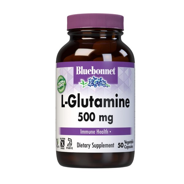 Bluebonnet Nutrition L-Glutamine 500mg, Supports Immune Function, Nitrogen Transporter, Soy