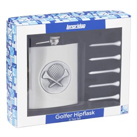 Longridge Golfers Hip Flask Set - Silver,