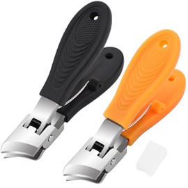 Wide Mouth Nail Clippers – Toe Nail Clippers for Thick Nails, Heavy Duty Large Jaw Opening. Splash-Proof Angled Head Design for Easy Trimming, Pedicure & Manicure Tool
