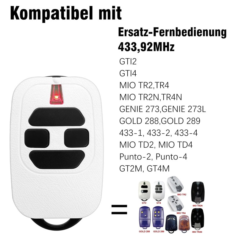 2 Pack 433.92MHz Gate Remote Control Compatible with DEA GTI2/4,