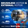 Dong Cheng 20V Brushless Impact Driver, 1840in-lbs Torque, 3200RPM, 4300IPM,