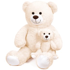 Yeqivo Big Teddy Bear Stuffed Animal Big Teddy Bear Mama with Baby Giant Teddy Bear Stuffed Animal Bear for Kids, Girlfriend on Mother's Day, Valentine's Day, Christmas(100CM,White)