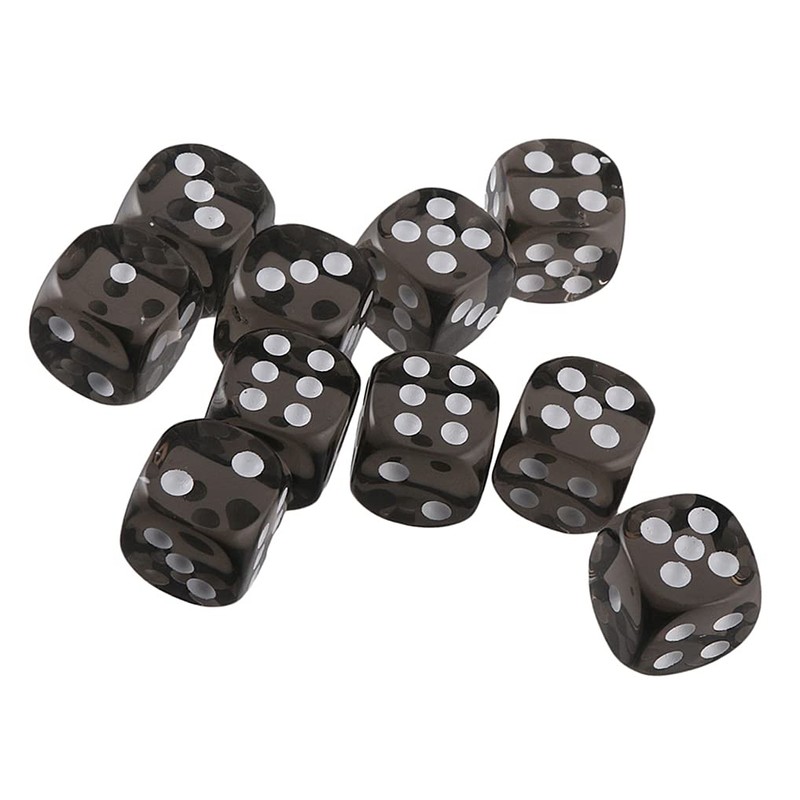 Yiotfandoll 10PCS Polyhedral Dice D6 Dice 16mm Acrylic Dice Game