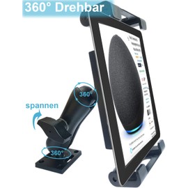 WINOK Tablet Wall Mount Car Dashboard, 360° Rotatable Connection Arm Kitchen Wall Mount for Tablets Smartphones and E-Readers 4.7-13.5 Inch for Wall, Desk, Truck, Commercial Vehicle