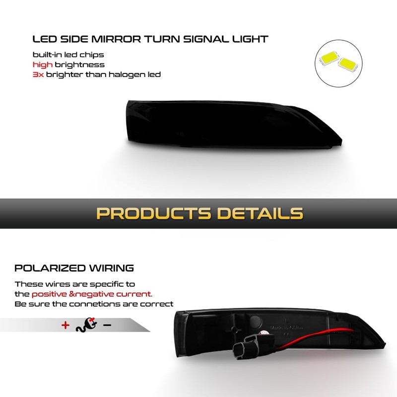 [Sequential Turn Signal] VIPMOTOZ Full LED Side Mirror Light Indicator