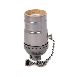 B&P Lamp® Antique Bronze Finish Table Lamp Wiring Kit with a 8 Inch Harp and Pull-Chain Socket