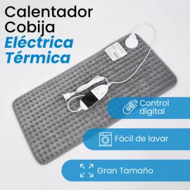 Zoma Oficial Compresa Caliente Eléctrica Cojín Térmico Regulable Color Gris | Calentador Cobija Eléctrica Térmica | Manta Térmica con Control Digital Apagado Automático| Compresa Caliente Terapéutica