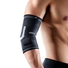 LP SUPPORT 150XT Elbow Brace with Silicone Pads and Breathable fitting knit for Athletes, Golf, Baseball, Tennis, Badminton, Basketball, Workouts, Weightlifting - Reduce Joint Pain (Medium)